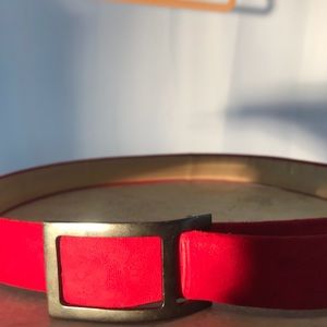 Worth Red Suede Belt